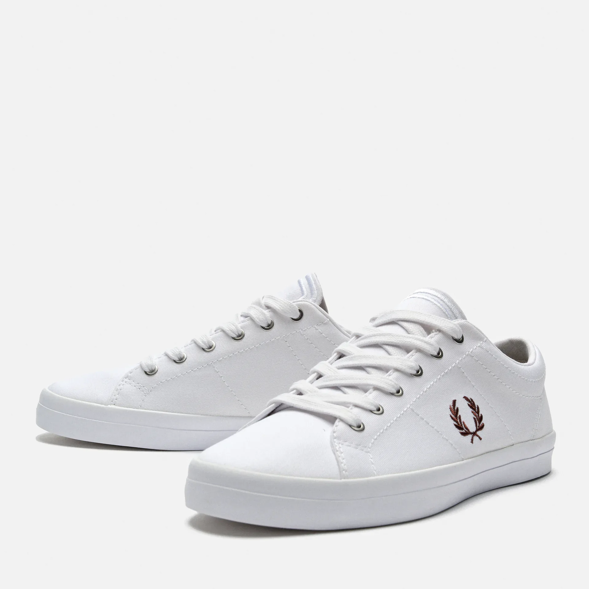 Fred Perry Baseline Twill Sneakers White/Carrington Brick